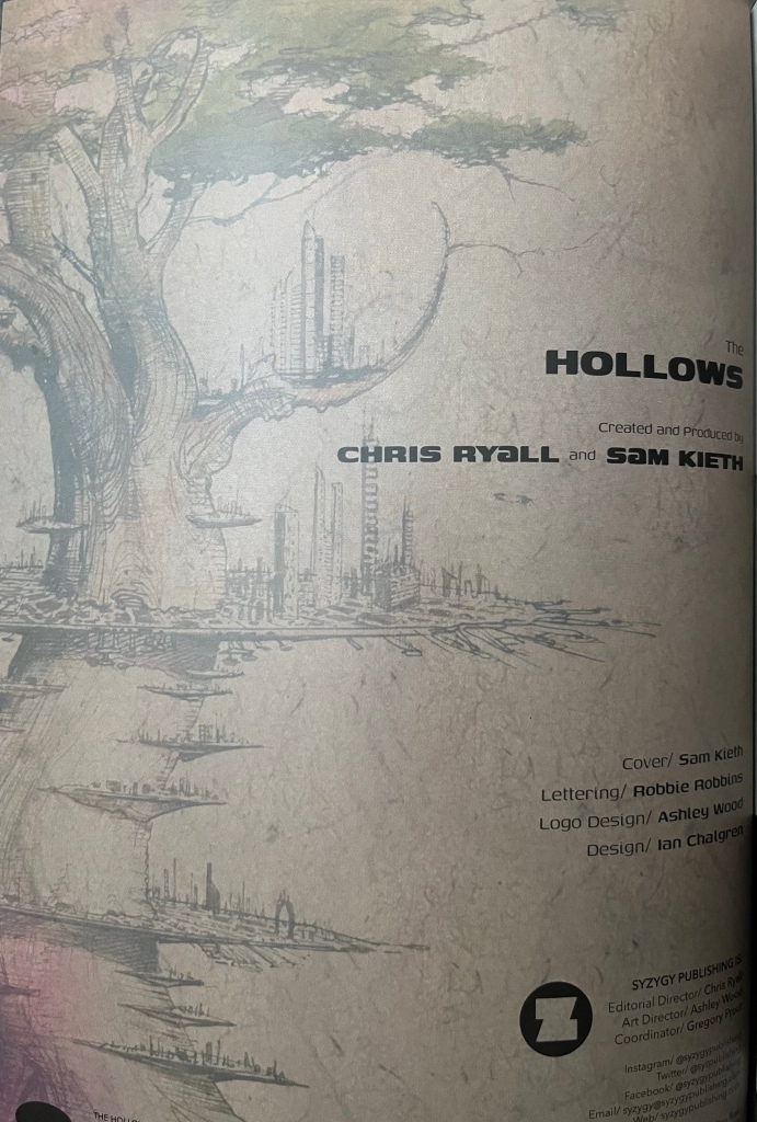 Inside credits page of comic